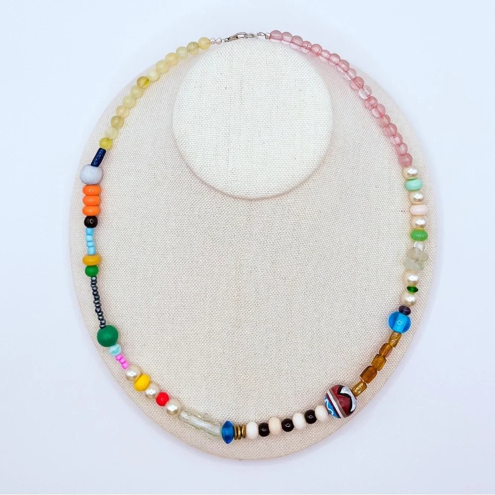 Handmade Sunset Vibes Beaded Necklace - Picture 1 of 1
